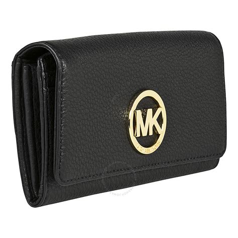 michael kors black and silver fulton wallet|mk fulton.